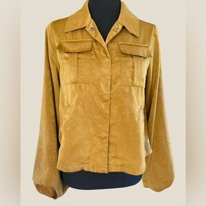 a new day Women's Mustard/Chartreuse lightweight Utility Jacket size XS